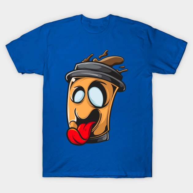 coffee zombie illustration T-Shirt by Mako Design 